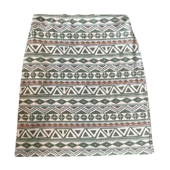 Hollister Geometric Mini Skirt Green Cream Pink Women’s Size XS NWOT - Picture 2 of 6